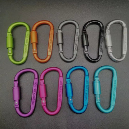 New Aluminium Alloy Sports Keychain High Quality Multi Colors with Lock D-shape Carabiner Camping Hiking Hook Outdoor Tool