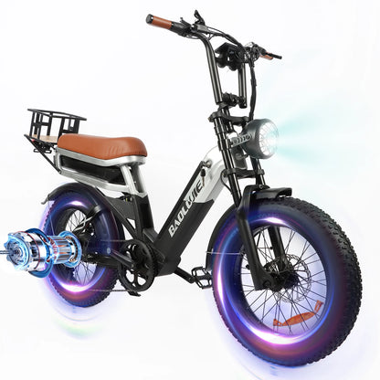 BAOLUJIE DM01 Motor Electric Bicycle 60V 30AH Battery Max Speed 42 MPH