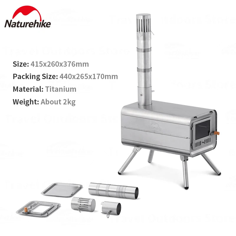 Wood Burning Stove, Lightweight Titanium Firewood Stove ,