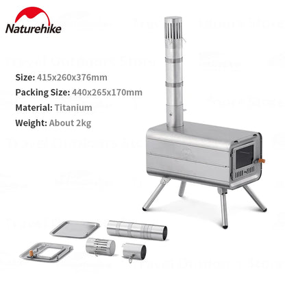 Wood Burning Stove, Lightweight Titanium Firewood Stove ,