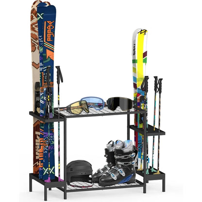 Ski Storage Rack for 6 Pairs - Freestanding