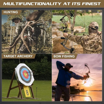 TOPARCHERY Compound Bow for Hunting, Adult Archery Set Aluminum Alloy Bow Handle IBO Arrow Speed 320fps Pull Distance: 1930 0.5