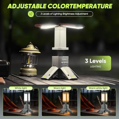 Portable Camping Light 14000mAh Telescopic Lantern with Rechargeable Power Supply Dimmable Magnetic Tent Lamp 6000 Lumen Outdoo