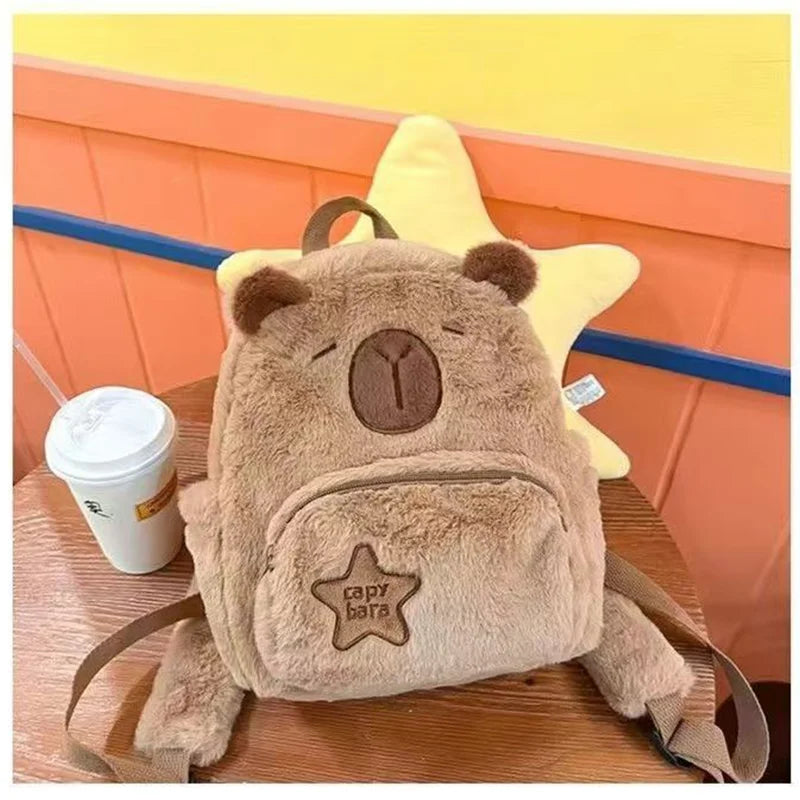 School backpack Kawaii Capybara Plush Versatile