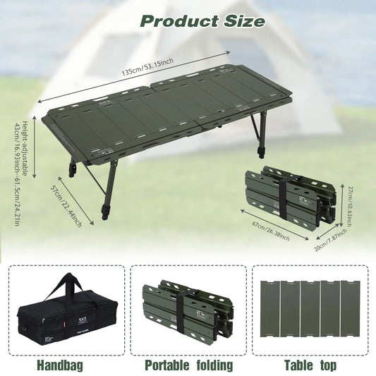 Combination Table 120KG Load Capacity with Adjustable Height Leg with Carry Bag