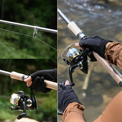 2PCS Carbon Fiber Telescopic Fishing Pole with 12+1 Shielded Bearings, Stainless Steel.