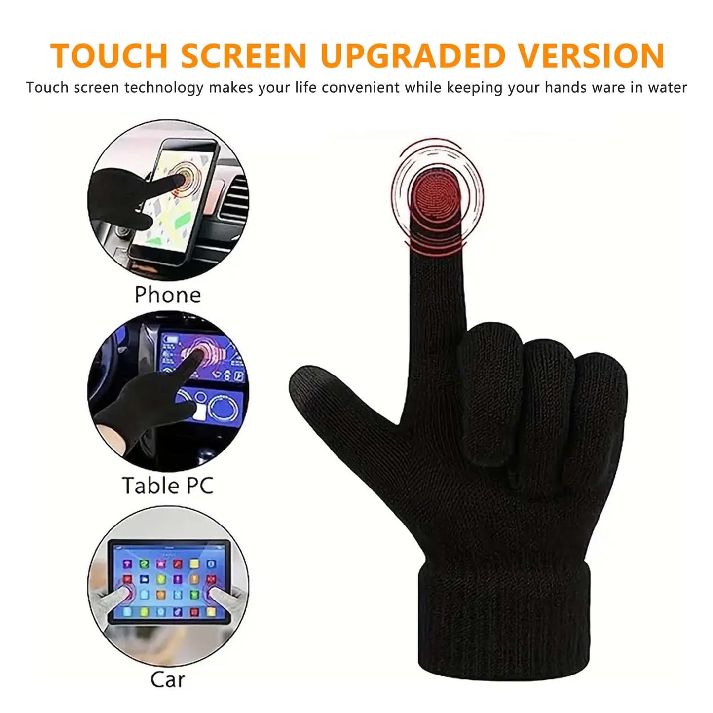 Touch Screen Cold Weather Gloves For Cycling Running Driving Hiking.