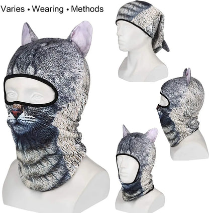 3D Animal Balaclava Ski Hats Party Cat Dog Funny mask.