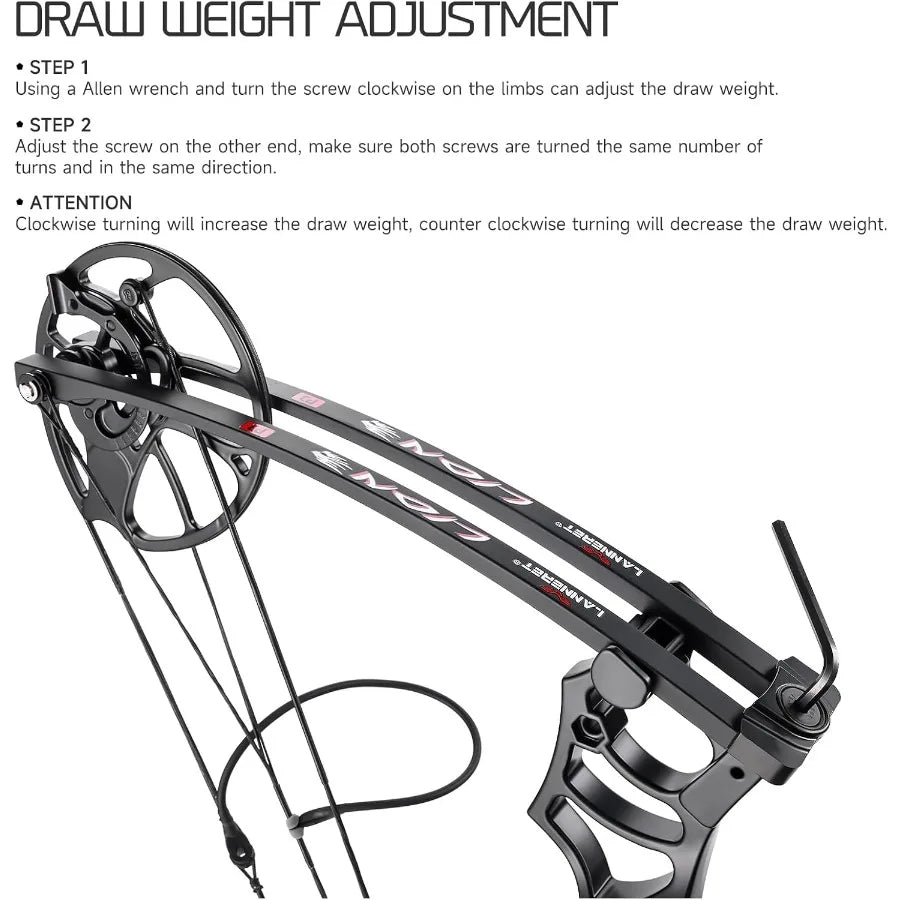 Adjustable RightHand Compound Bow and Archery Set for Adults and Beginners with 070 lbs Draw Weight 2531 Draw Length Up to IBO