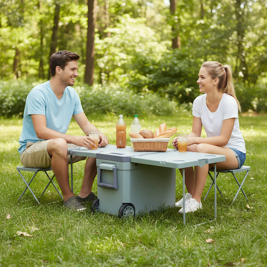 36 Quart Cooler with Wheels Holds Ice Up To 24h
