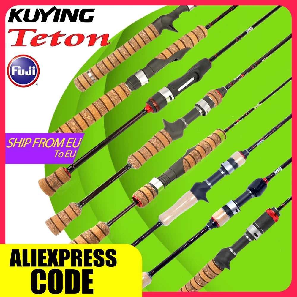 KUYING TETON L UL SUL 5'2" 6' 6'3" 6'4"6'2" 6'6" Fishing Rod Lure Cane Spinning, Casting