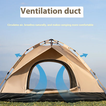Instant Golden Tent - Portable 3-4 Person Sun & Rain