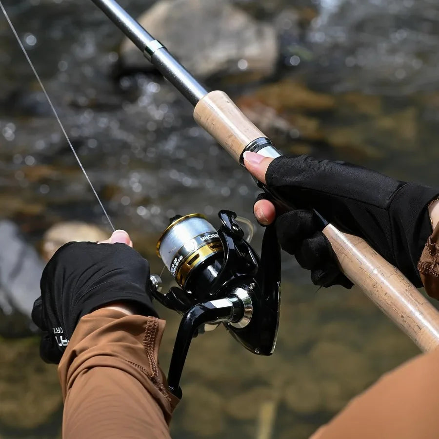 2PCS Carbon Fiber Telescopic Fishing Pole with 12+1 Shielded Bearings, Stainless Steel.