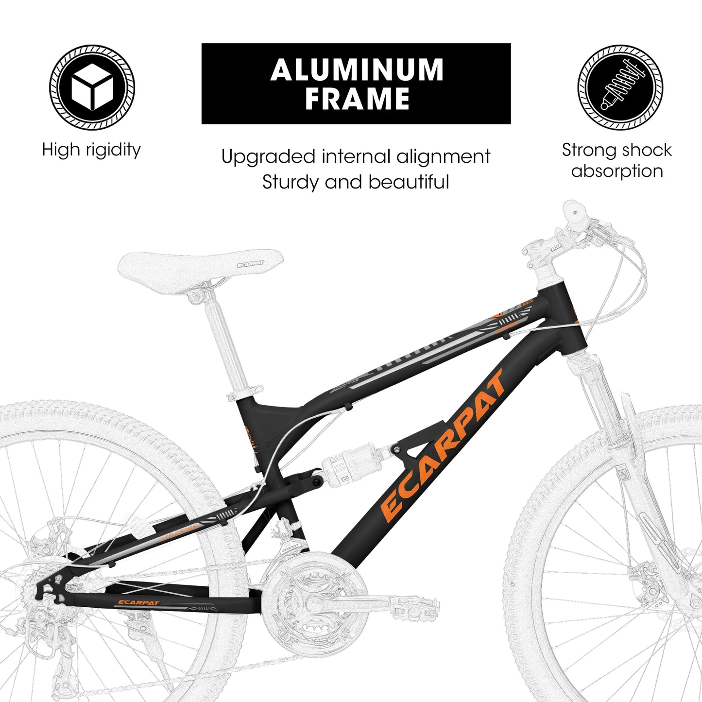 Mountain Bike 26 Inch Wheel, Dual Full Suspension 21-Speed