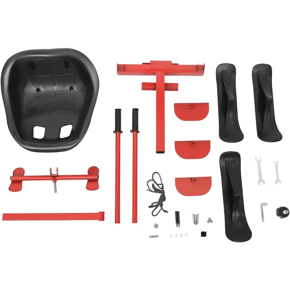 Metal Snow Racer Sled, Heavy Duty, Steerable