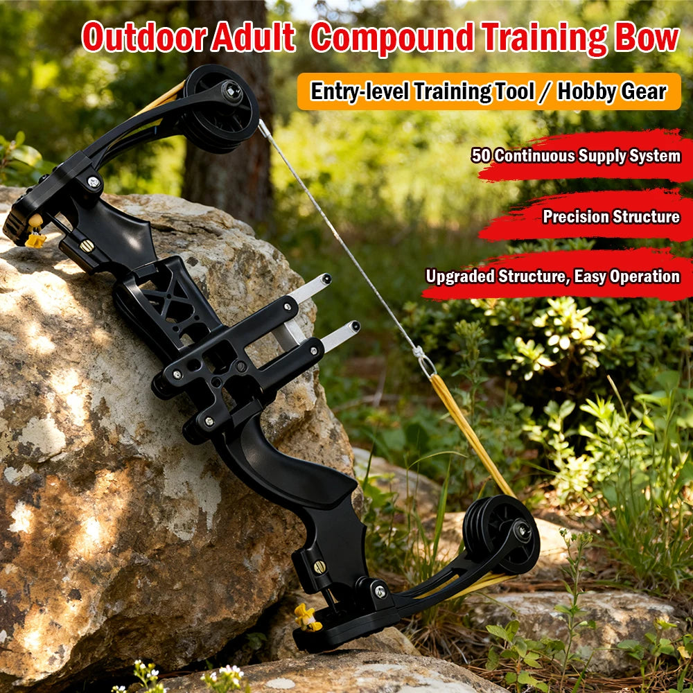 Lightweight Adult Compound Bow, 50-Shot High-Precision Design with Green Light Rail