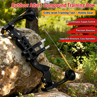 Lightweight Adult Compound Bow, 50-Shot High-Precision Design with Green Light Rail