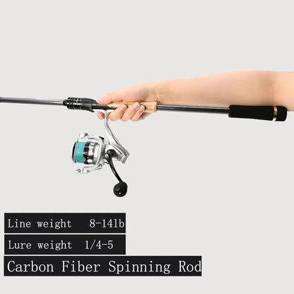4Piece 7ft  Carbon Fiber Spinning Rod and Reel Combo.
