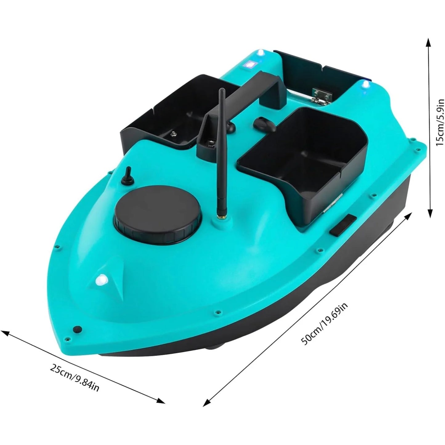 RC Fishing Bait Boat with GPS, Dual Motors, Automatic Return, LCD Screen & Light, Remote Control Fish Bait Boats