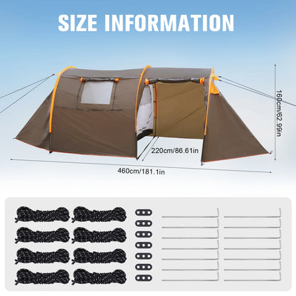 Oxford 2-Person Backpacking Tent Windproof Lightweight Tent Rainproof