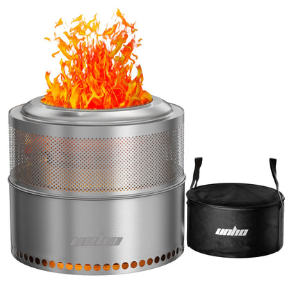 Wood Burning Fire pit, Large Stainless Steel Smokeless