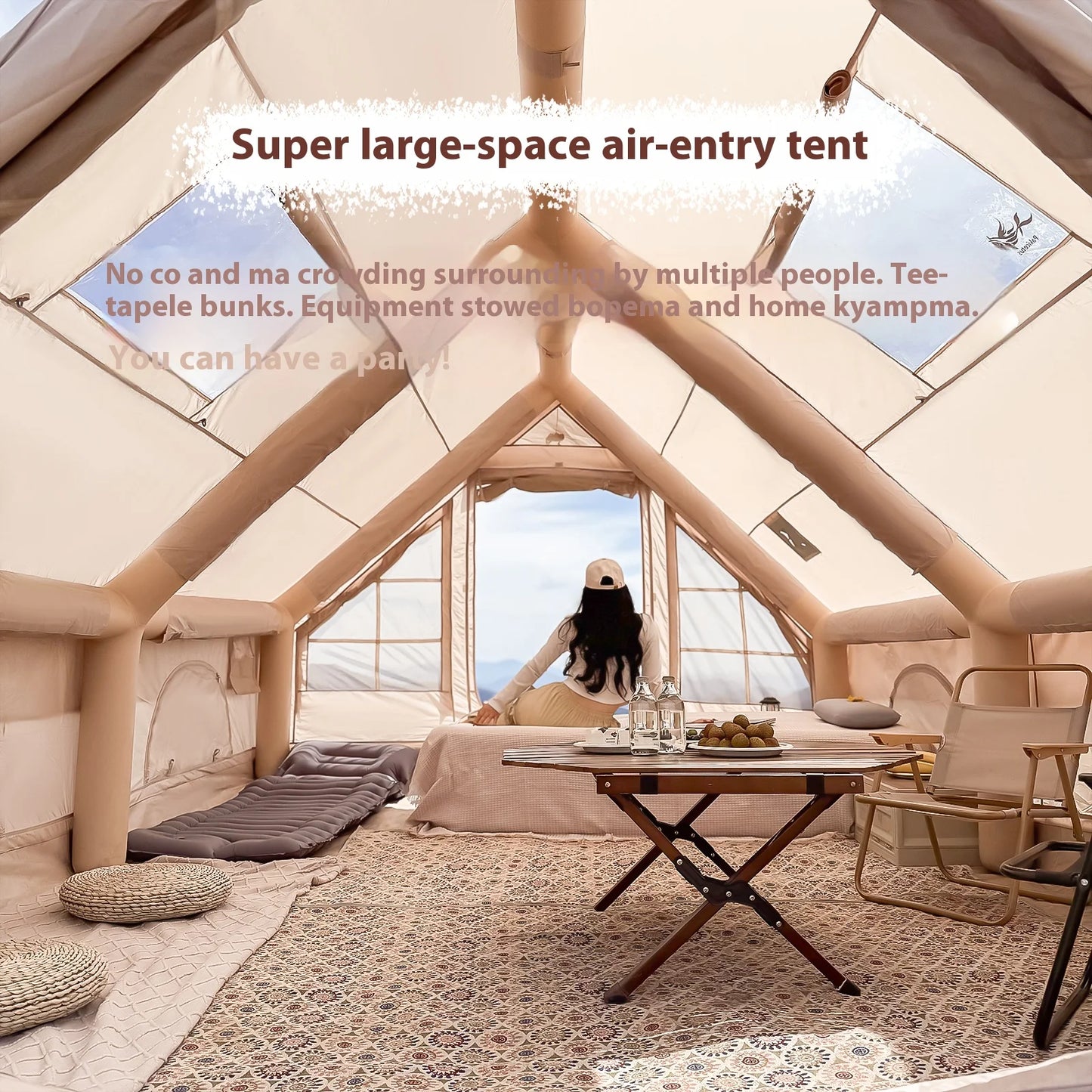 Inflatable Tents For Adult Camping, 4/6/8 Person Family Camping