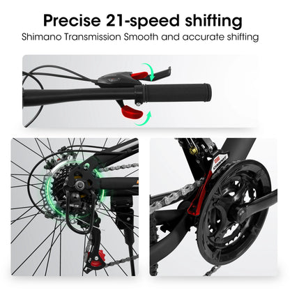 Mountain Bike 26 Inch Wheel, Dual Full Suspension 21-Speed