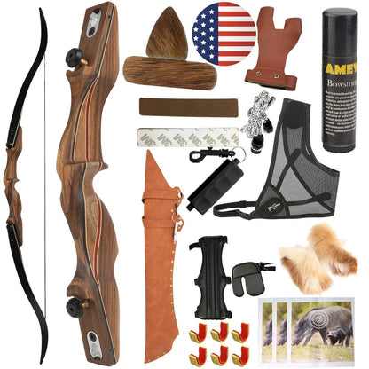 60inch Recurve Split Bow Set 50/60lbs Right Hand  ILF Detachable Wood Riser f