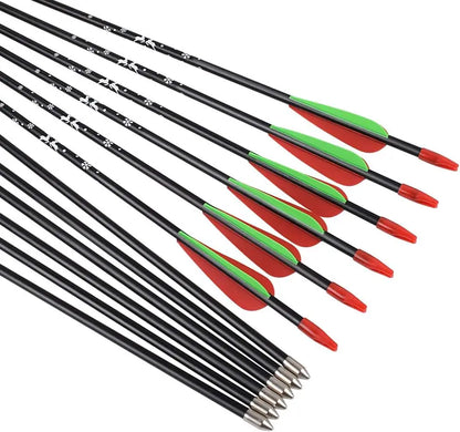 12pcs Recurve Arrows Fiberglass Arrow