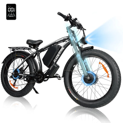 BAOLUJIE DM01 Motor Electric Bicycle 60V 30AH Battery Max Speed 42 MPH