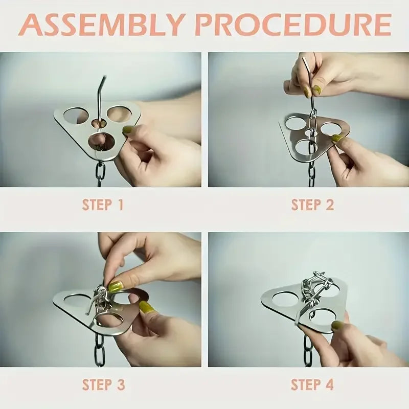 3pcs Stainless Steel Portable Camping Tripod, Multi-Function.