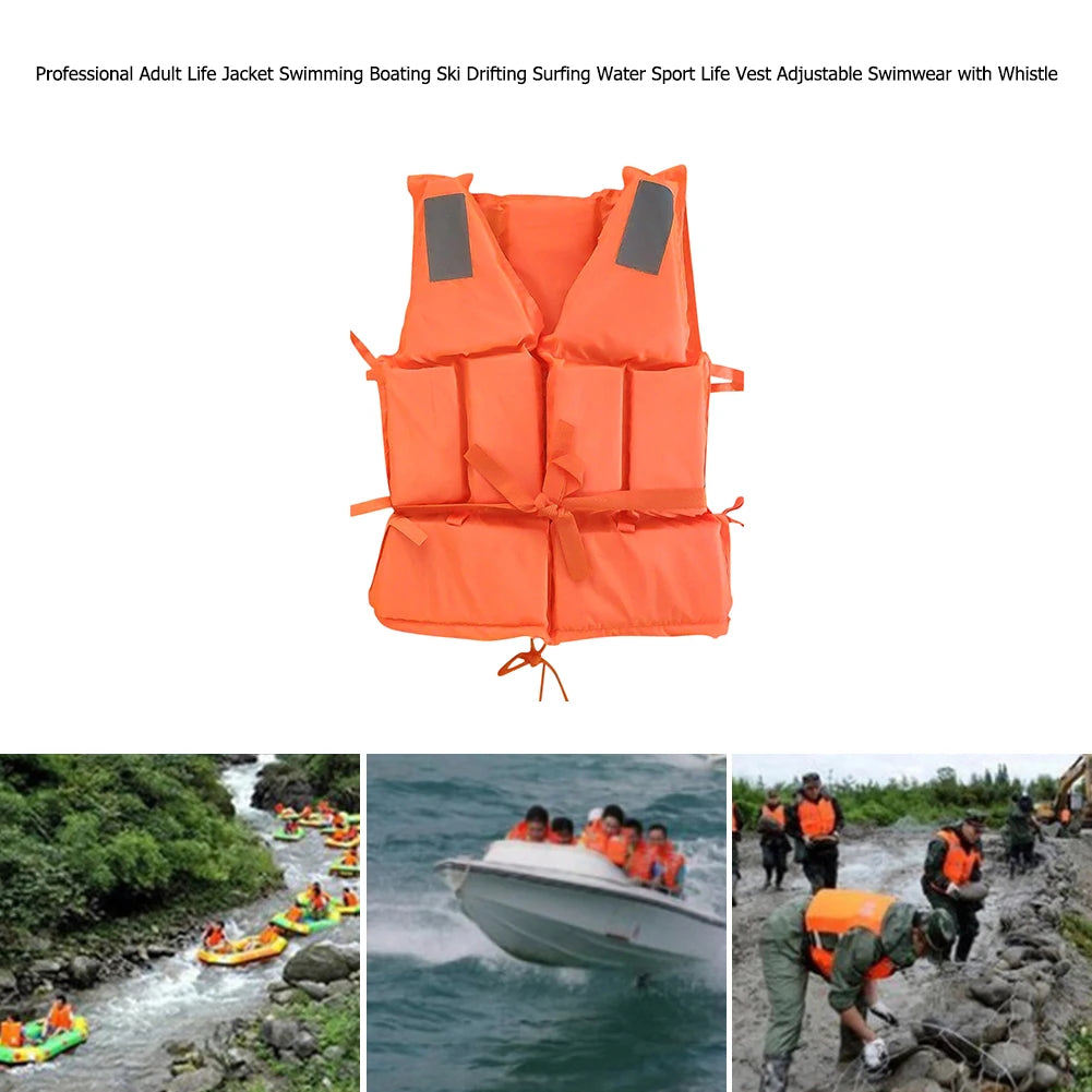 Life Jacket Survival Suit, Fishing Life Jacket for Adult with Whistle.