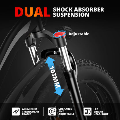 Electric Bike EB26 Adults Electric Bicycle Peak 1500W 48V 15AH