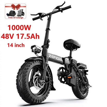 14 20 inch Electric fat bike 1000w 2000w 30-50MPH 30-60Miles Adjustable front brake