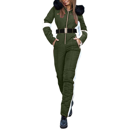 Women's Winter Outdoor Sports Jacket Jumpsuit, Removable Sports Zipper