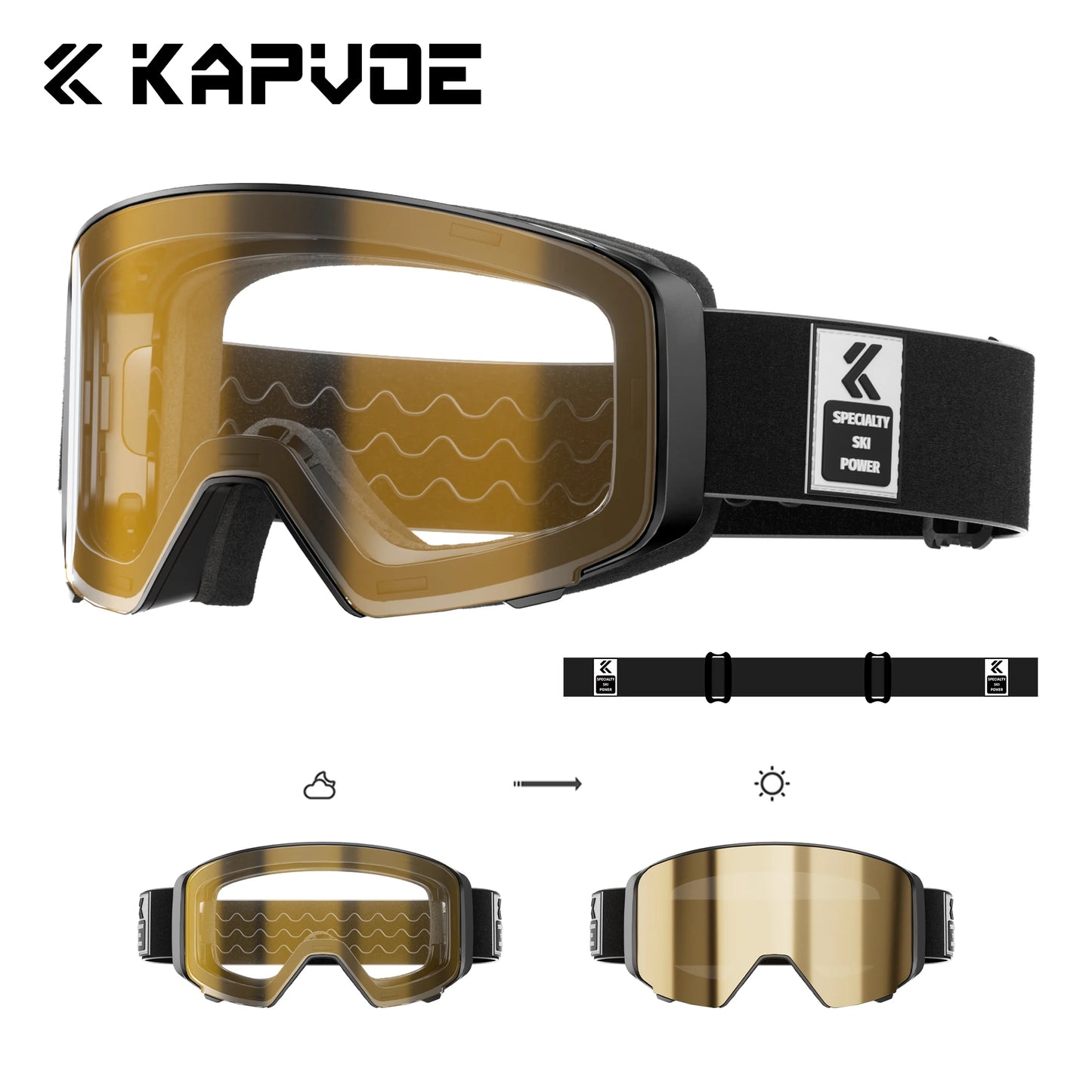 Outdoor Photochromic Ski Goggles Breathable HD