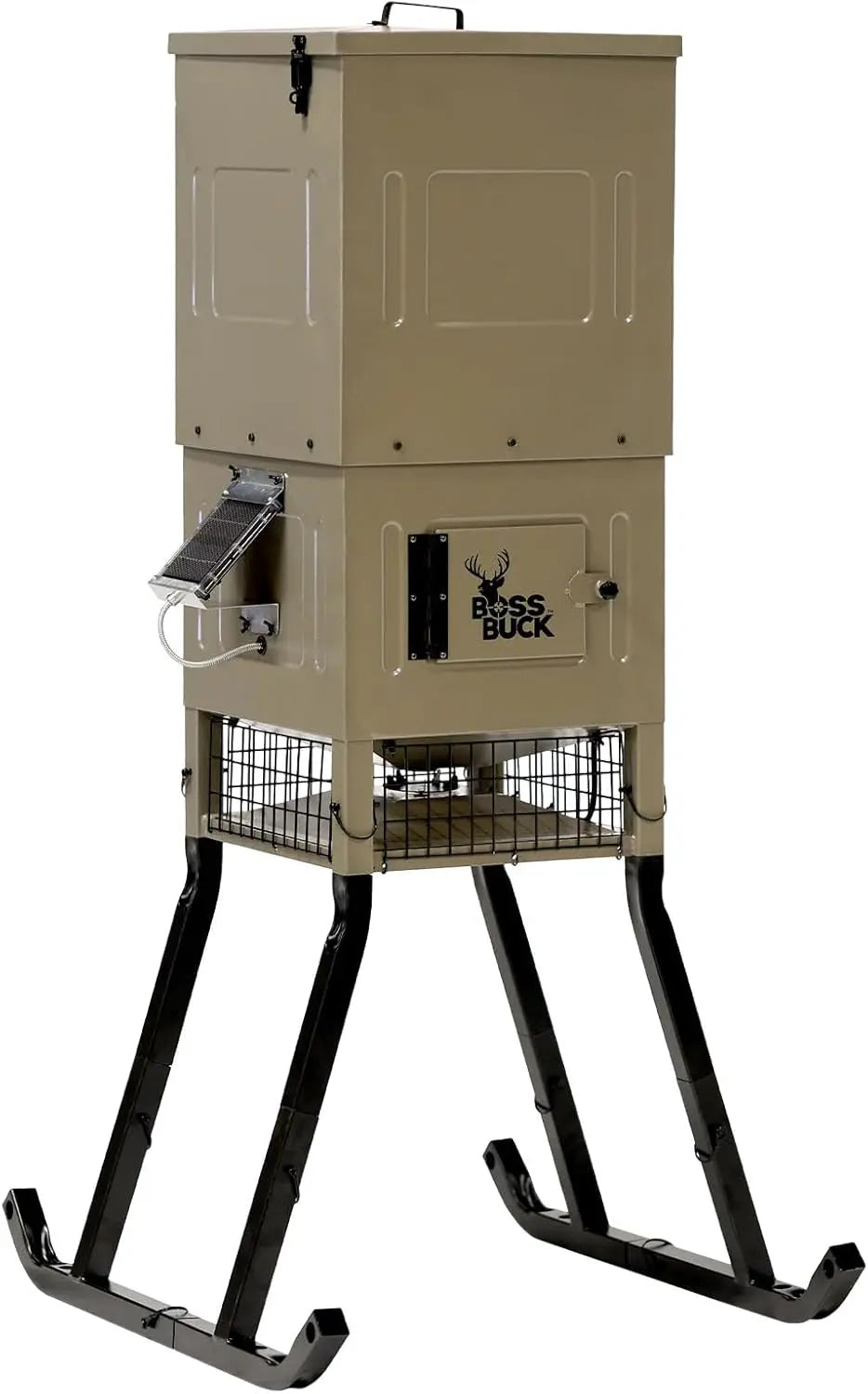 Boss Buck Stand & Fill Sled Feeder with Diverter Plate & Solar Panel