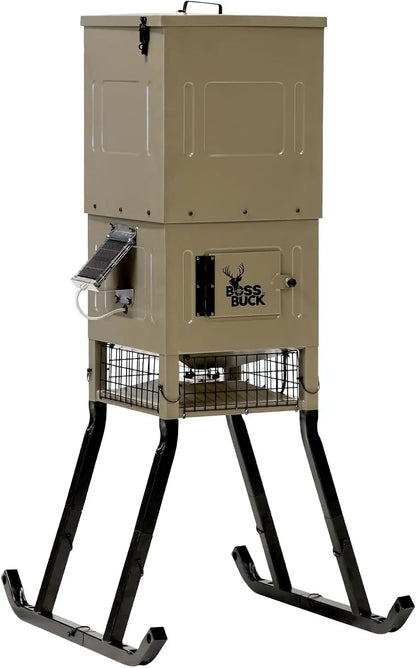 Boss Buck Stand & Fill Sled Feeder with Diverter Plate & Solar Panel