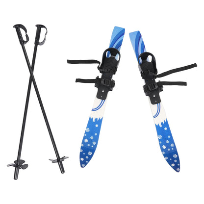 68*6cm Ski Set Kids Skis and Poles, Primary Ski Double Board, Children's Beginner Snow Skis