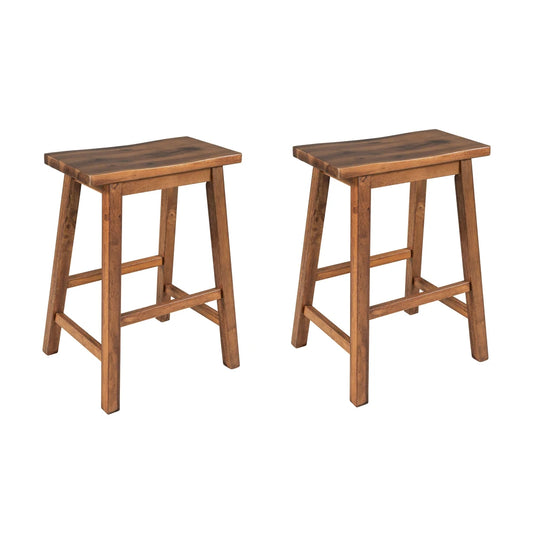 Farmhouse Rustic 2-piece Counter Height Stools.