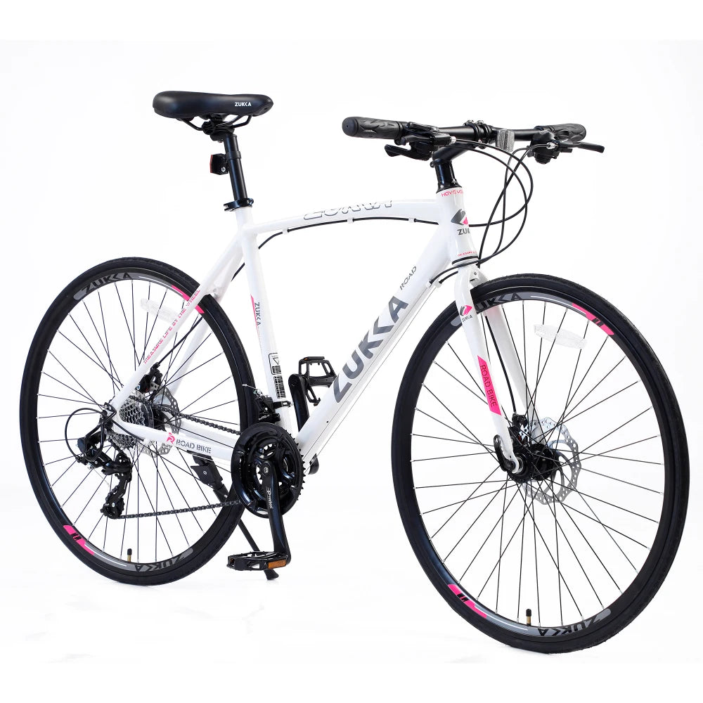 700C Hybrid Road Bike Aluminum Alloy Frame 24 Speed Shimano 3x8 Gears Disc Brakes 700x25C Tires