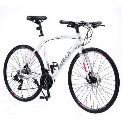 700C Hybrid Road Bike Aluminum Alloy Frame 24 Speed Shimano 3x8 Gears Disc Brakes 700x25C Tires