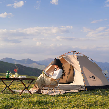Instant Golden Tent - Portable 3-4 Person Sun & Rain