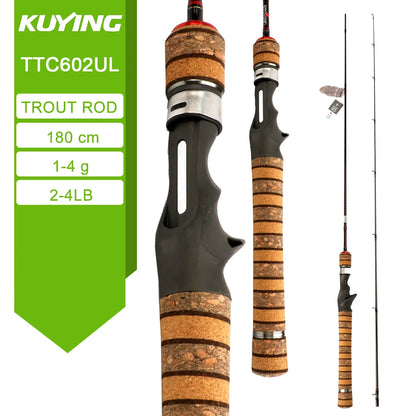 KUYING TETON L UL SUL 5'2" 6' 6'3" 6'4"6'2" 6'6" Fishing Rod Lure Cane Spinning, Casting