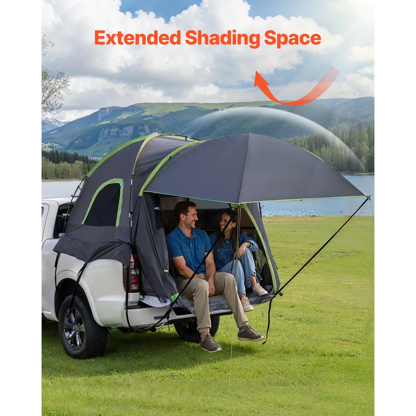 SucceBuy Pickup Truck Tent for Camping Waterproof PU2000 2-3 Person Truck Bed