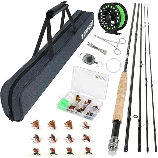 Lightweight UltraPortable Graphite Fly Fishing Rod and Reel Combo