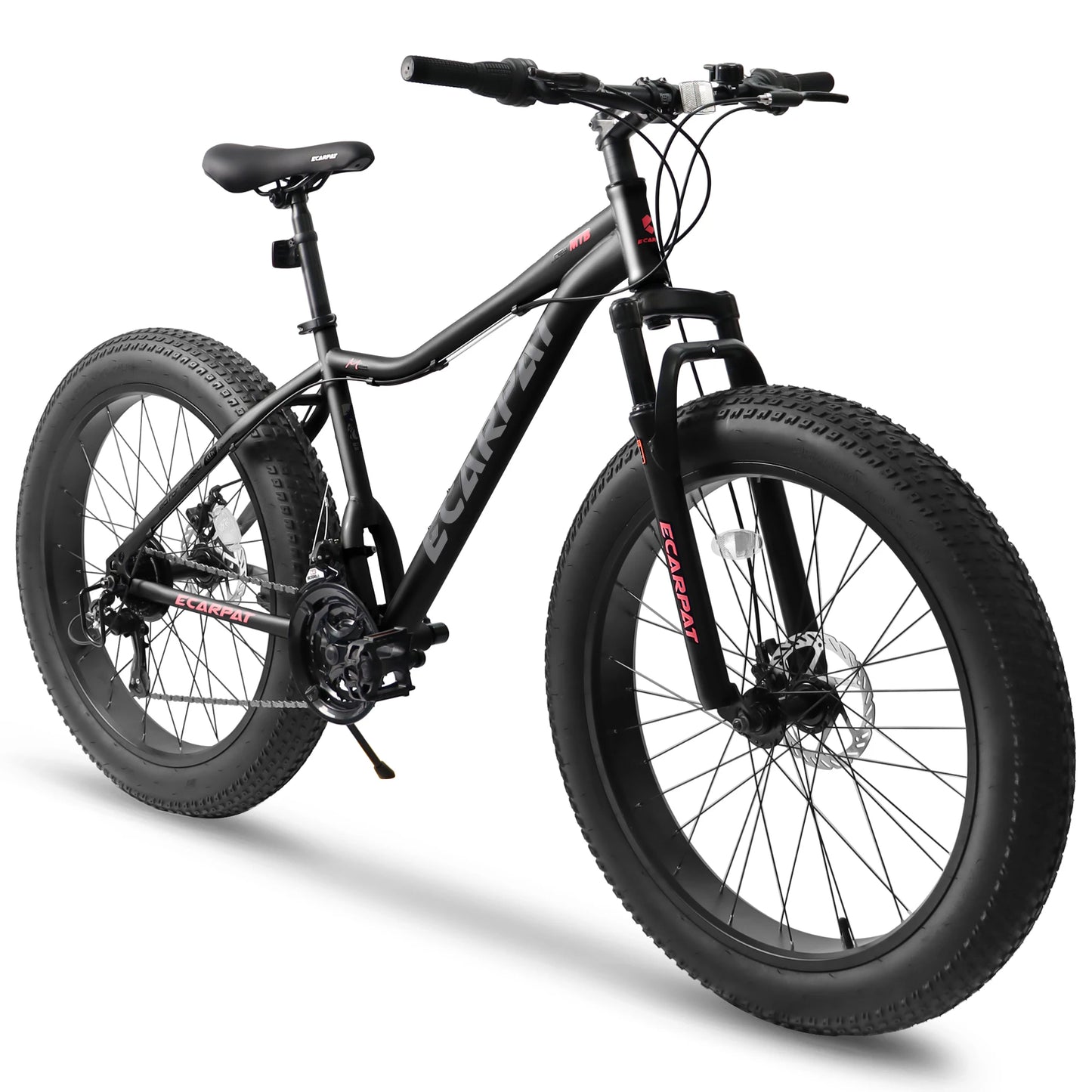 26 Inch Mountain Bike, 4-Inch Wide Fat Tires, 21 Speed,  Steel Frame, Disc Brake