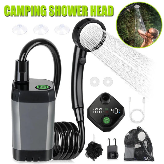 Portable Shower for Camping, 6000mAh Rechargeable Camping Shower, 4 Spray Modes