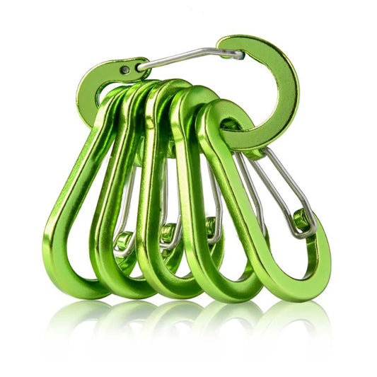 6Pcs Camping Mountaineering Buckle Multifunctional Carabiner Spring Snap.