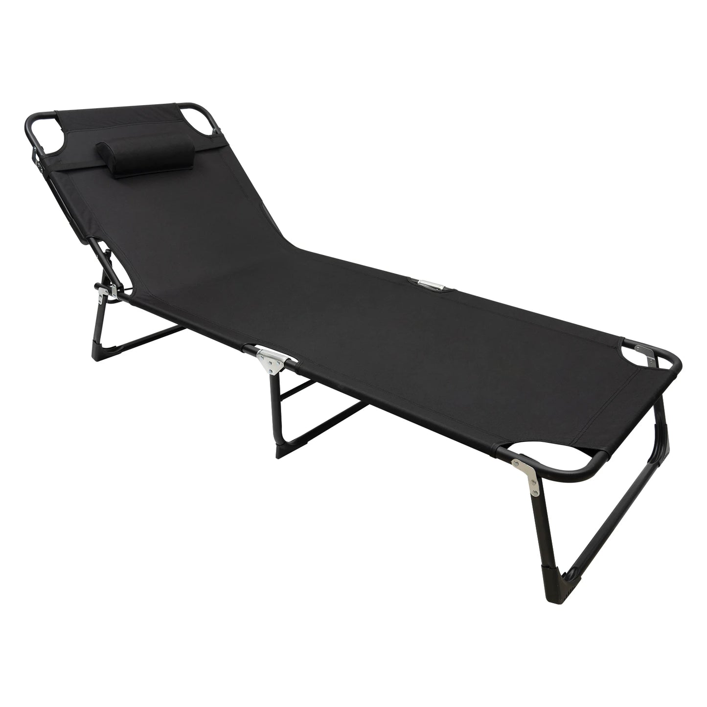 Black Portable Folding Camping Cot.